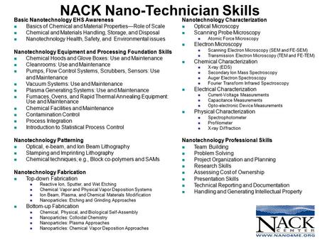 Basic Nanotechnology EHS Awareness Basics of Chemical and Material Properties—Role of Scale Basics of Chemical and Material Properties—Role of Scale Chemical.