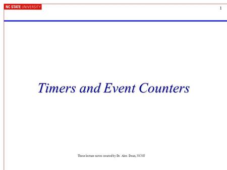 Timers and Event Counters