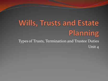 Wills, Trusts and Estate Planning