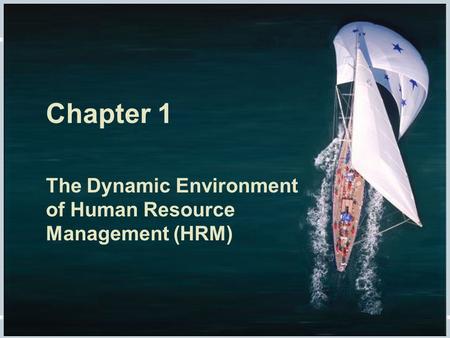 Fundamentals of Human Resource Management, 10/e, DeCenzo/Robbins Chapter 1 The Dynamic Environment of Human Resource Management (HRM)