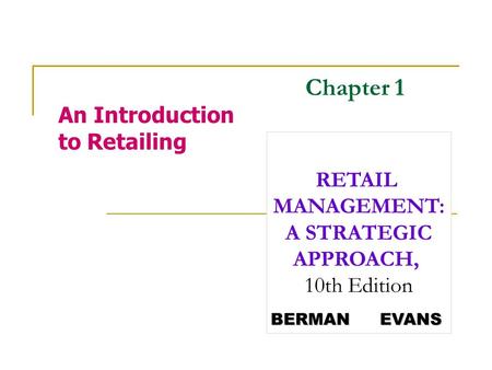 An Introduction to Retailing