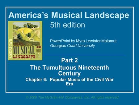 America’s Musical Landscape 5th edition