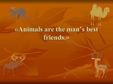 «Animals are the man’s best friends.». My Dream Gillian Brown I love all kinds of animals I love all kinds of animals Dogs and cats and rabbits. I love.