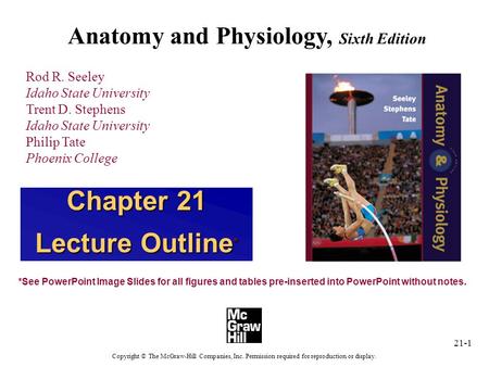 21-1 Anatomy and Physiology, Sixth Edition Rod R. Seeley Idaho State University Trent D. Stephens Idaho State University Philip Tate Phoenix College Copyright.