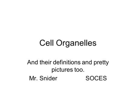 And their definitions and pretty pictures too. Mr. Snider SOCES