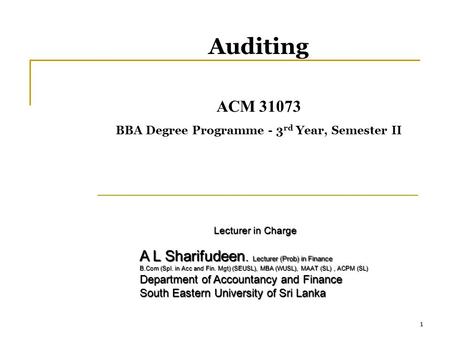 BBA Degree Programme - 3rd Year, Semester II