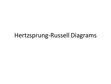 Hertzsprung-Russell Diagrams