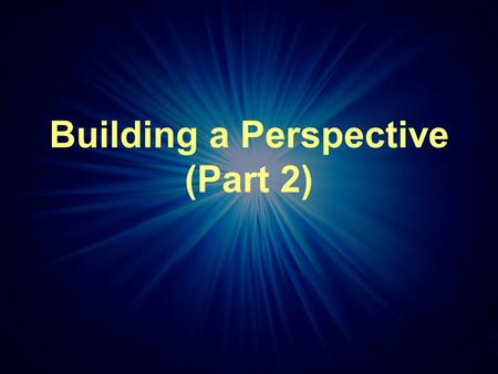 Building a Perspective (Part 2). 500 Year Cycle of Faith Renewal.