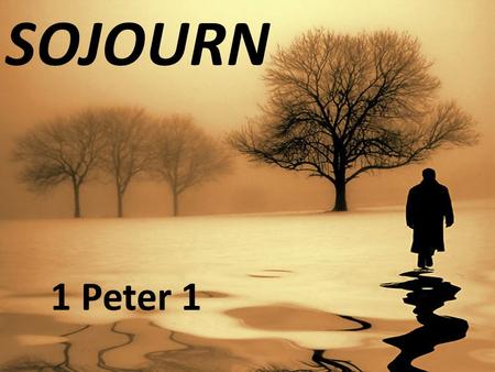 SOJOURN 1 Peter 1. “Sojourner” A Christian whose home is in heaven. One who lives as a stranger on earth.