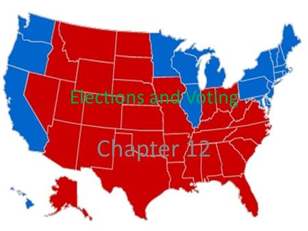 Elections and Voting Chapter 12. I. Election Campaigns National elections are held every two years All members of the House of Representatives are elected.