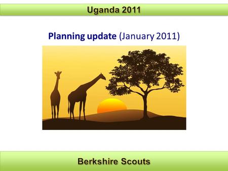 Planning update (January 2011). Planning and sub-groups: Project Africa Team.