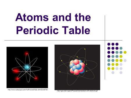 Atoms and the Periodic Table