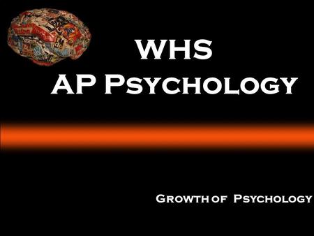 WHS AP Psychology Growth of Psychology. I CAN zTrace the growth of psychology.