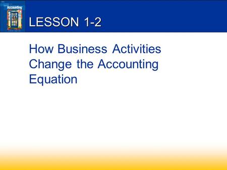 LESSON 1-2 How Business Activities Change the Accounting Equation.