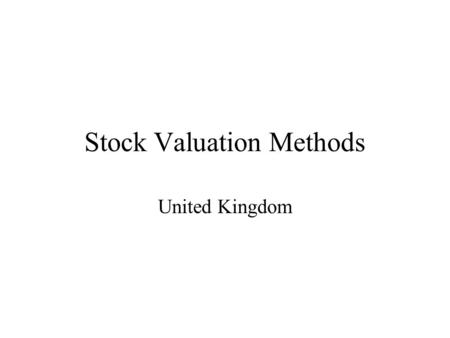 Stock Valuation Methods