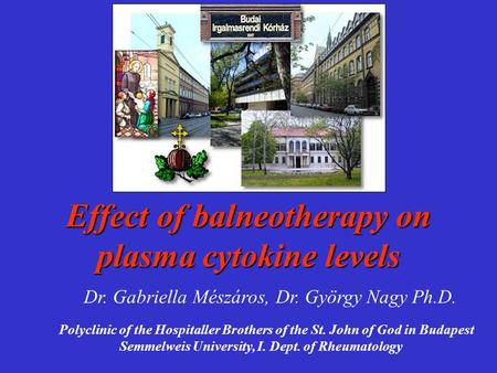 Effect of balneotherapy on plasma cytokine levels