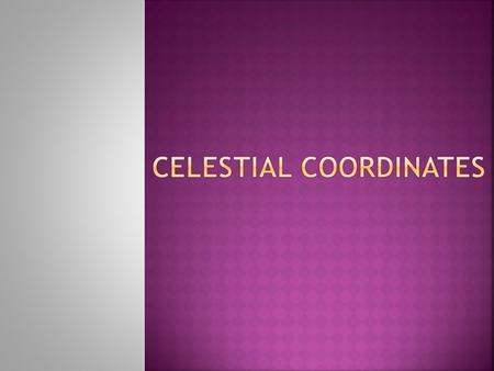 Celestial coordinates