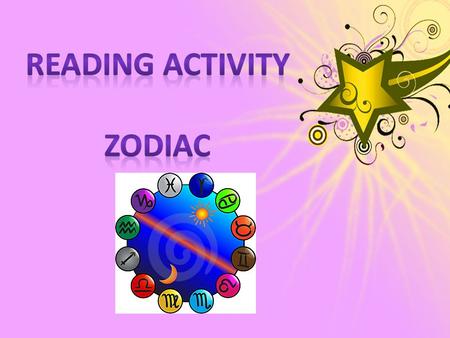 READING ACTIVITY ZODIAC.