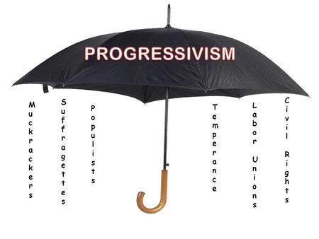 MuckrackersMuckrackers SuffragettesSuffragettes PopulistsPopulists LaborUnionsLaborUnions CivilRightsCivilRights TemperanceTemperance.