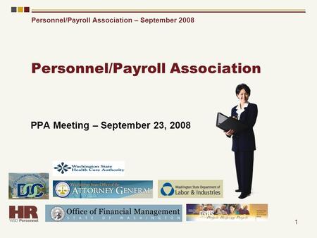 Personnel/Payroll Association – September 2008 1 Personnel/Payroll Association PPA Meeting – September 23, 2008.