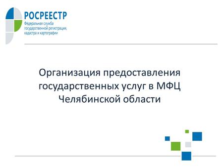 Организация предоставления государственных услуг в МФЦ Челябинской области.