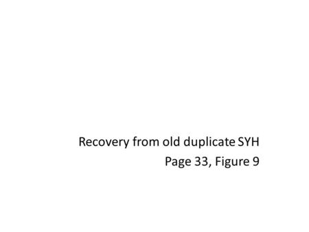 Recovery from old duplicate SYH Page 33, Figure 9.