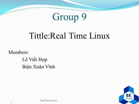 Tittle:Real Time Linux