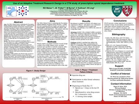 The NIDA Clinical Trials is conducting the Prescription Opioid Addiction Treatment Study (POATS) – a multi- site trial examining different lengths and.