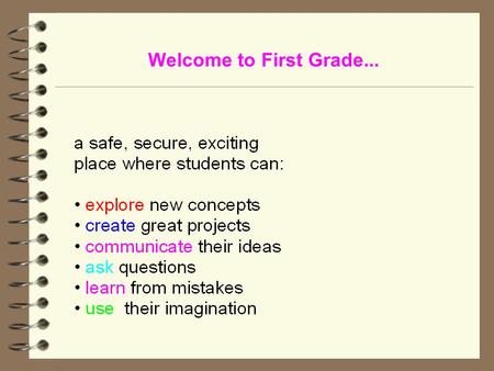 Welcome to First Grade.... “We are now at a point where we must educate our children in what no one knew yesterday, and prepare our schools for what no.