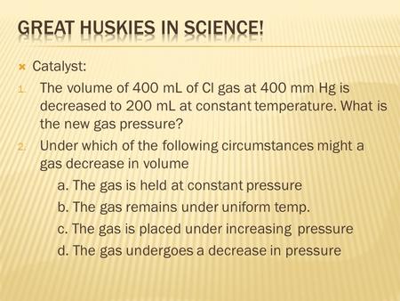 Great Huskies in Science!