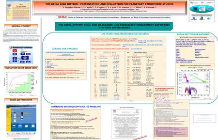 THE GEISA 2008 EDITION : PRESENTATION AND EVALUATION FOR PLANETARY ATMOSPHERE STUDIES N. Jacquinet-Husson (1), V. Capelle (1), L. Crépeau (1), N.A. Scott.
