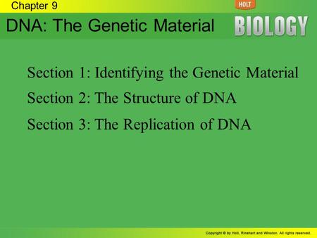 DNA: The Genetic Material