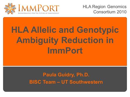 HLA Allelic and Genotypic Ambiguity Reduction in ImmPort