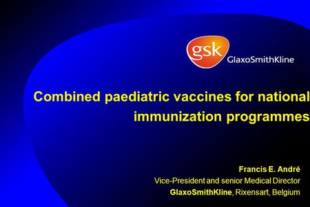 Combined paediatric vaccines for national immunization programmes