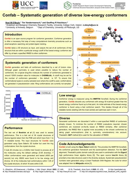 Confab – Systematic generation of diverse low-energy conformers Noel M O’Boyle, 1 Tim Vandermeersch, 2 and Geoffrey R Hutchison. 3 1 Analytical and Biological.