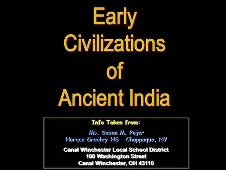Info Taken from: Ms. Susan M. Pojer Horace Greeley HS Chappaqua, NY Canal Winchester Local School District 100 Washington Street Canal Winchester, OH 43110.