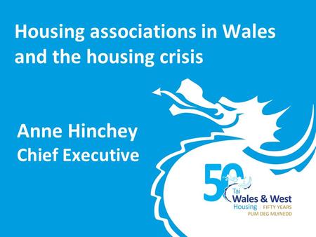 Anne Hinchey Chief Executive Housing associations in Wales and the housing crisis.