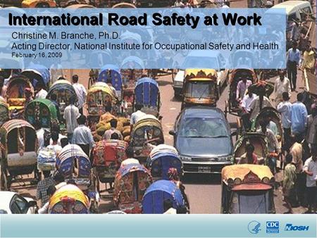 Christine M. Branche, Ph.D. Acting Director, National Institute for Occupational Safety and Health February 16, 2009 International Road Safety at Work.