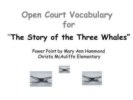 Open Court Vocabulary for