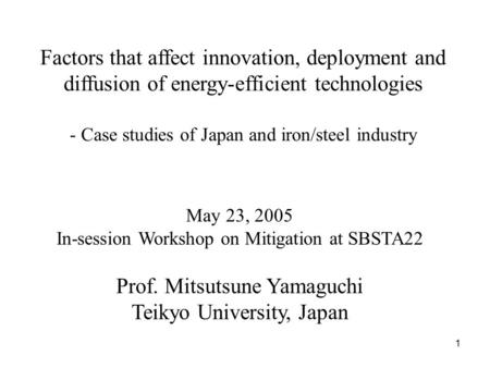 Prof. Mitsutsune Yamaguchi Teikyo University, Japan