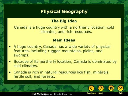 Physical Geography The Big Idea