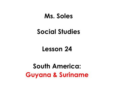 Ms. Soles Social Studies