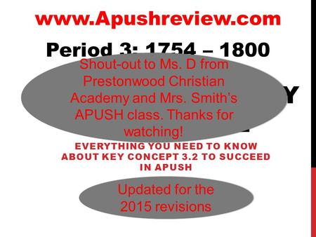 APUSH Review: Key Concept 3.2