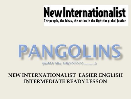 NEW INTERNATIONALIST EASIER ENGLISH INTERMEDIATE READY LESSON.