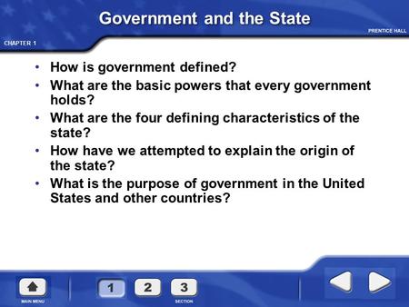 Government and the State