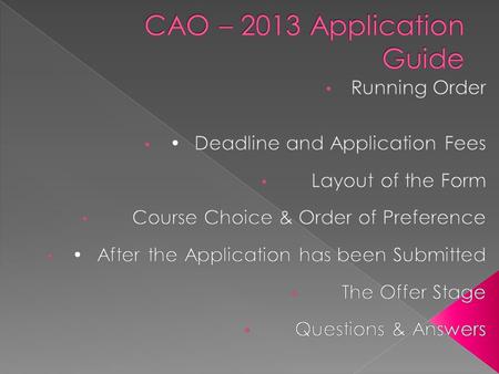 Deals with all applications to the Higher Education Institutions (HEI’s) 48 participating HEI’s. All Universities and IT’s covered under the CAO umbrella.