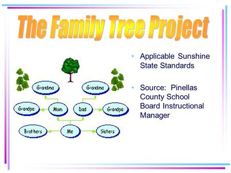 Applicable Sunshine State Standards Source: Pinellas County School Board Instructional Manager.