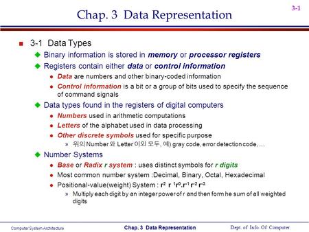 Chap. 3 Data Representation