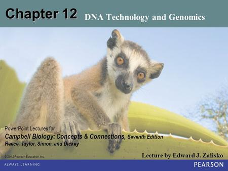 © 2012 Pearson Education, Inc. Lecture by Edward J. Zalisko PowerPoint Lectures for Campbell Biology: Concepts & Connections, Seventh Edition Reece, Taylor,