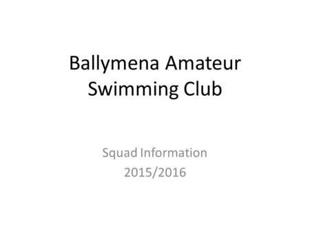 Ballymena Amateur Swimming Club